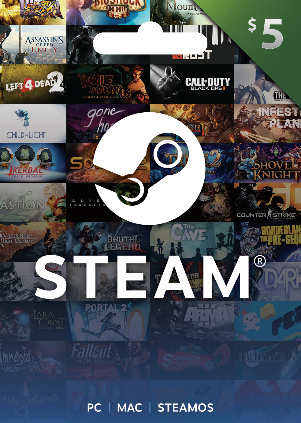 Поповнення балансу Steam на 5$